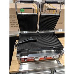 18" X 10" DOUBLE PANINI RIBBED GRILL