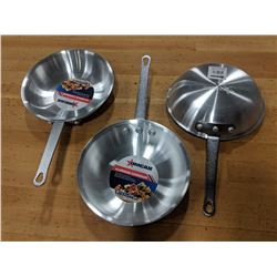 8" ALUMINUM FRY PANS - LOT OF 3