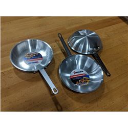 8" ALUMINUM FRY PANS - LOT OF 3