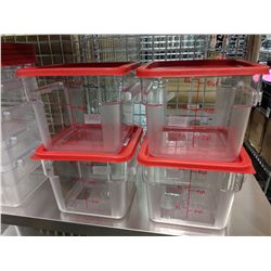 6QT CLEAR STORAGE CONTAINERS & LIDS - LOT OF 4