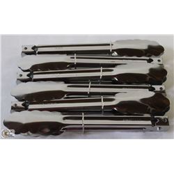 SET OF 6 - 9 INCHES SS TONGS LT GAUGE 0.5MM