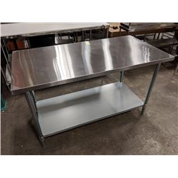 30" X 60" SS WORK TABLE, GALVANZED UNDERSHELF