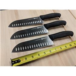 7" KNIVES W/G-BLADE, BLACK POLY HANDLE - LOT OF 3