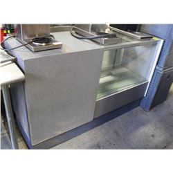 WOOD & GLASS DISPLAY CASE W/ SHELVES