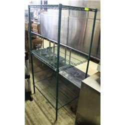 3-TIER GREEN-WIRE COMMERCIAL STORAGE RACK