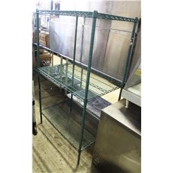 3-TIER GREEN-WIRE COMMERCIAL STORAGE RACK