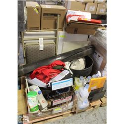 PALLET OF CLEANING SUPPLIES & STATIONARY
