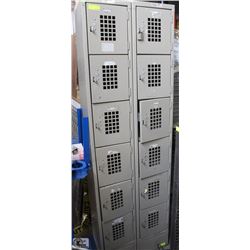 GROUP OF TWO 6 COMPARTMENT PERSONAL LOCKERS