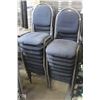 Image 1 : LOT OF 17 BLUE PADDED STACKABLE CHAIRS