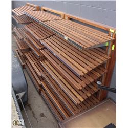 3 SOLID WOOD BAKERY DISPLAY SHELVES