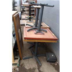 LOT OF 9 VARIOUS STYLES OF SOLID WOOD TABLES.