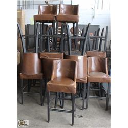 LOT OF 27 COUNTER BAR CHAIRS W/ FOOTREST RAIL