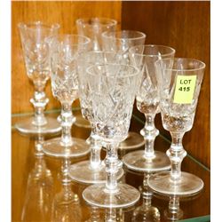 GROUP OF 8 PINWHEEL CRYSTAL MINI GOBLETS