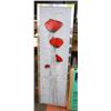 Image 1 : FRAMED OIL CANVAS RED FLOWERS, 15 X 50