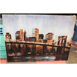 CITY SCAPE CANVAS PICTURE, 40 X 29