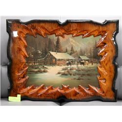 COWBOY CABIN WINTER HORSES