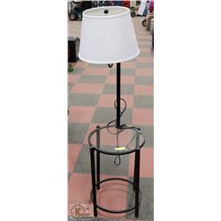 METAL & GLASS SIDE TABLE LAMP, 55" TALL