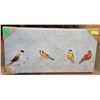 Image 1 : OIL ON STRETCHED CANVAS "BIRDS", 30 X 16