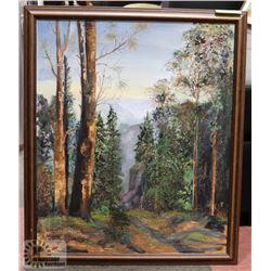 28 X 27 FRAMED ACRYLIC ON CANVAS "WALK THROUGH