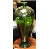 Image 1 : DECORATIVE GREEN GLASS VASE, 24" TALL