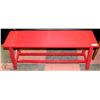 Image 1 : RED WOOD BENCH 42 X 12 X 17