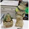 Image 1 : SET OF 2 CERAMIC FROG GARDEN ORNAMENTS - 15"