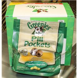 BOX OF 54 GREENIES ORIGINAL DOG TREATS.