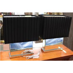 PAIR OF MIRRORED TABLE LAMPS, 22" TALL