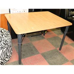 MAPLE TONE AND METAL KITCHEN TABLE