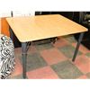 Image 1 : MAPLE TONE AND METAL KITCHEN TABLE