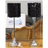 Image 1 : PAIR OF CHROME & BLACK TABLE LAMPS, 29" TALL