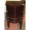 Image 3 : JEWELLERY  ARMOIRE WITH CONTENTS,  HAS 5 DRAWERS