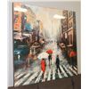 PARIS RAINY CITY STREET PICTURE, 40 X 40