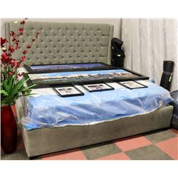 SHOWHOME FABRIC KING SIZE BEDFRAME-MATTRESS NOT