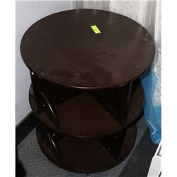 ROTATING READER END TABLE BROWN