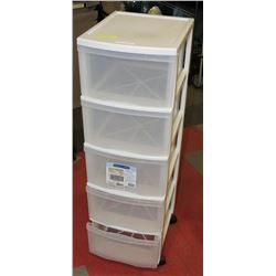 GRACIOUS LIVING 5 DRAWER WHEELED STORAGE