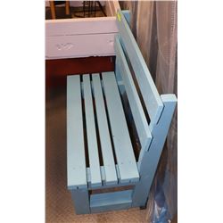 BLUE OUTDOOR WOODEN BENCH