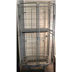 STEEL CAGE ON CASTERS FOR STORING BOXES
