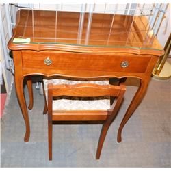SMALL MAPLE WRITING DESK WITH CHAIR