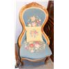 Image 1 : VINTAGE WOOD CARVED PETIT POINT PARLOUR CHAIR