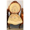 Image 1 : WOOD CARVED NEEDLE POINT SIDECHAIR. FURNITURE