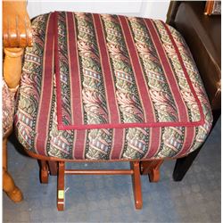 WOOD AND FABRIC GLIDER OTTOMAN