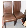 Image 1 : PAIR OF BROWN LEAHTERETTE SIDECHAIRS. FURNITURE