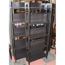 SET OF 3 QUALITY SOLID WOOD 5-SHELF