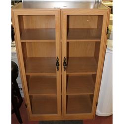 4-SHELF GLASS DOOR WOOD