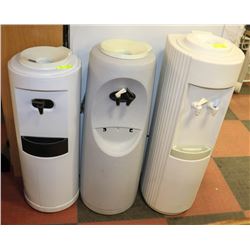 GROUP OF 3 ASSORTED WATER COOLERS-ONE MISSING DRIP