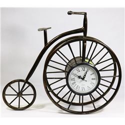 VINTAGE STYLE METAL BIKE CLOCK, 16" TALL