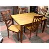 Image 1 : WOOD TABLE & 4 HIGHBACK CHAIR SET, 36 X 48 X 30