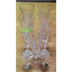 SET OF 5 VINTAGE ESTATE PINWHEEL CRYSTAL PARFAIT