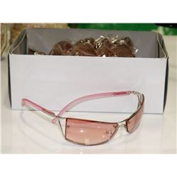 BOX OF NICKLE FRAME PINK LENSE DESIGNER